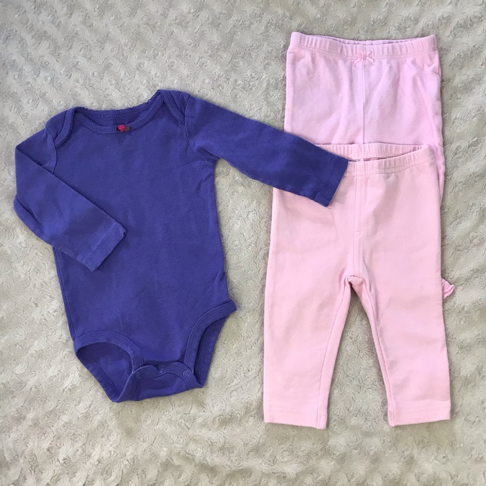 Carter’s Baby Girl Bundle Pants Bodysuit Pink 6M